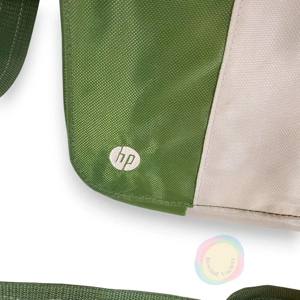 HP Green Cream Recycled Nylon Messenger Laptop Bag 16x12